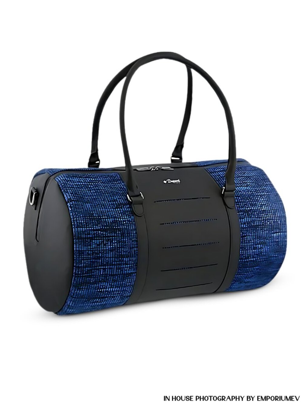 S.T. Dupont 195004 Jet Millenium Black Blue Textile Duffle Bag